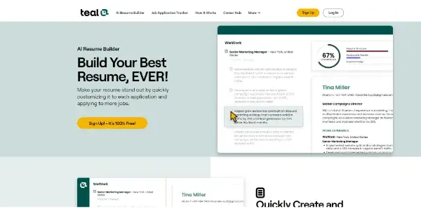 Teal Resume Builder